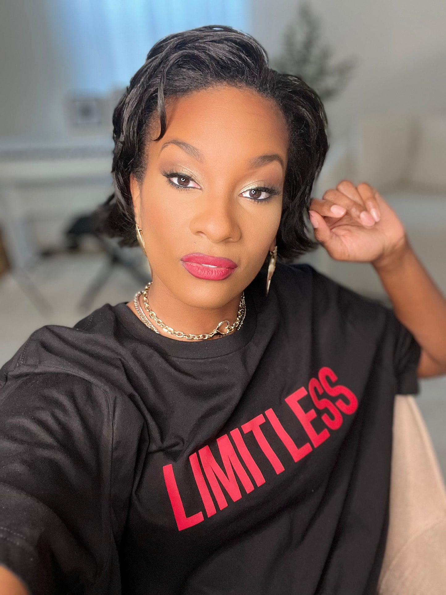 Limitless Tee - Black / Red letters
