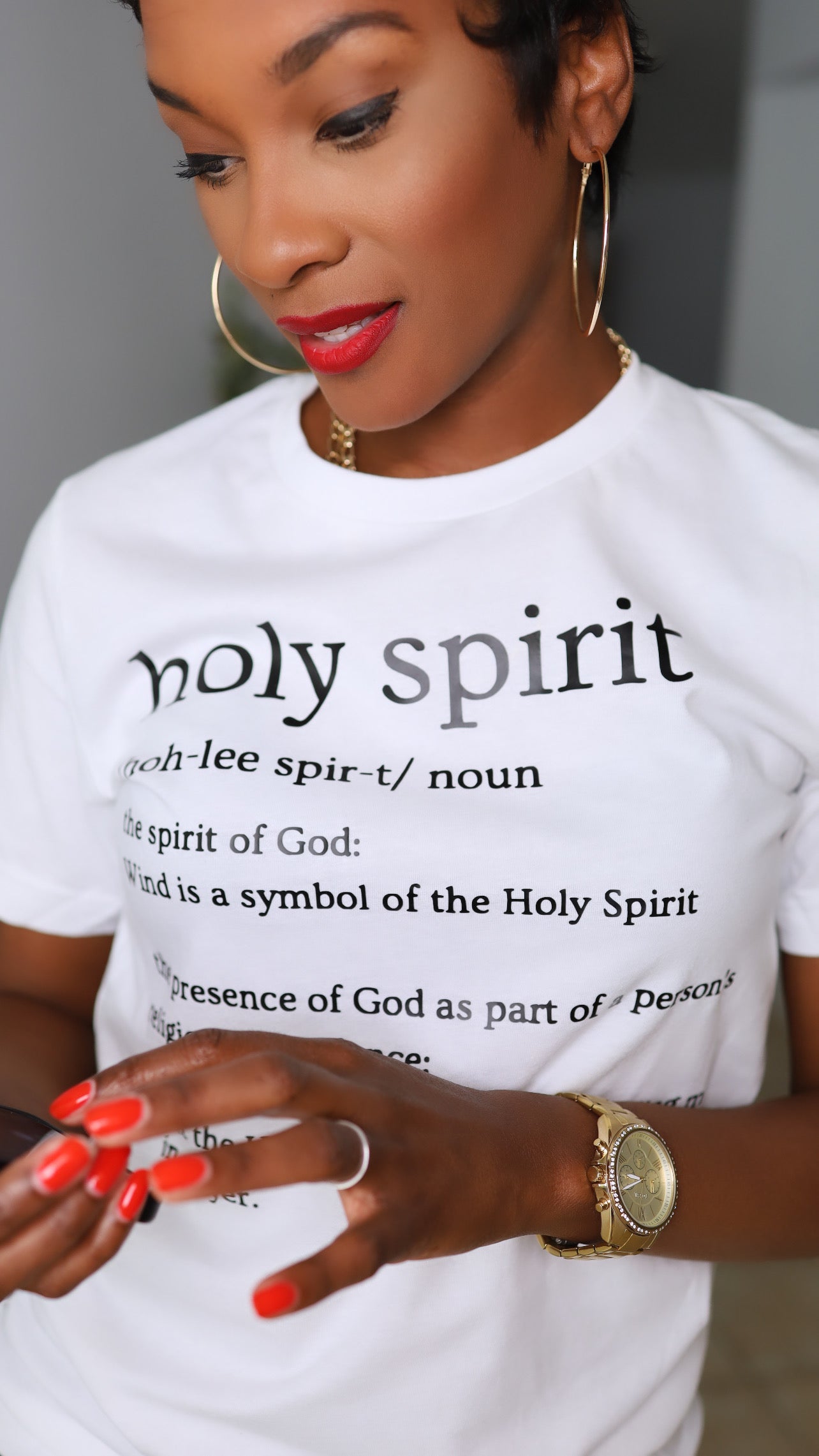 Holy Spirit Tee - White / Black letters