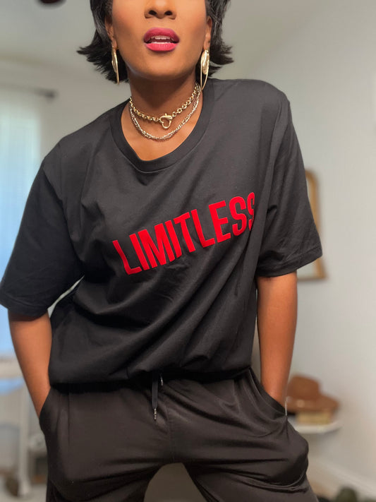 Limitless Tee - Black / Red letters