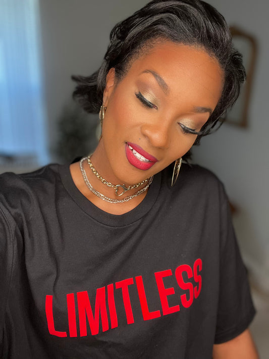 Limitless Tee - Black / Red letters