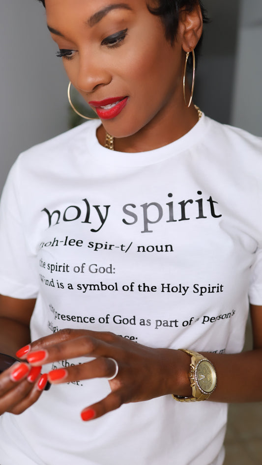 Holy Spirit Tee - White / Black letters
